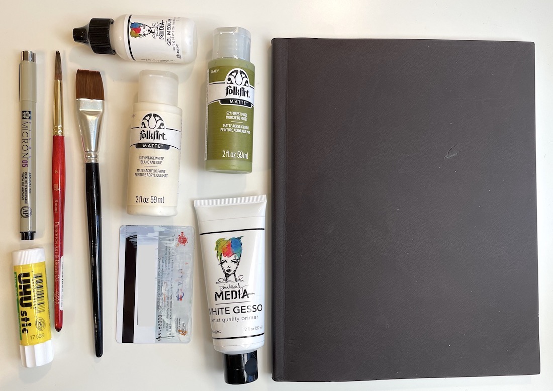 basic supplies for your first art journal